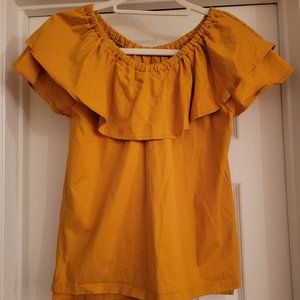 SENSE OF PLACE Cotton Top, Mustard Yellow, Size Free (Japanese)/S-M (US)